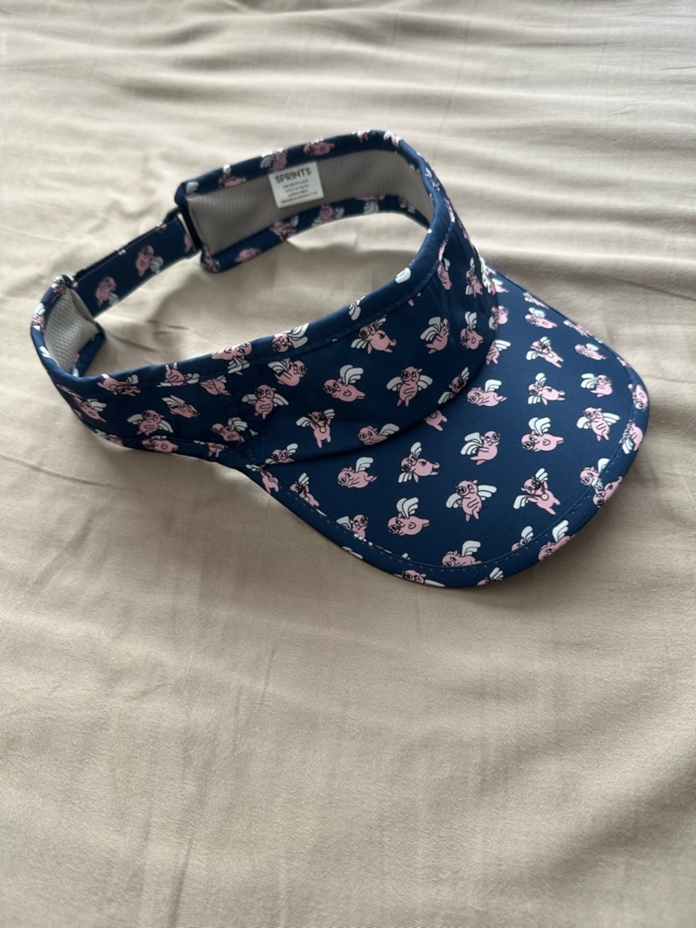 SPRINTS Navy Sun Visor “When Pigs Fly” in Navy Blue - Picture 2 of 7